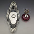 1896 British Antique Sterling Silver Inkwell and Saucer Set Sibray, Hall